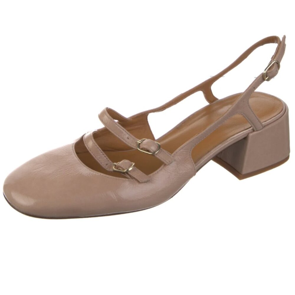 Authentic Sézane Paula Babies in Nude Patent Leather sz US 9/ EU 40